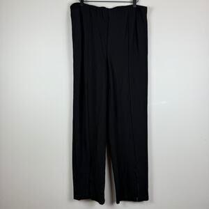 Eloquii Pants Women's 16 Black‎ Stretch Slit Wide Leg Pull-On Trousers Classic